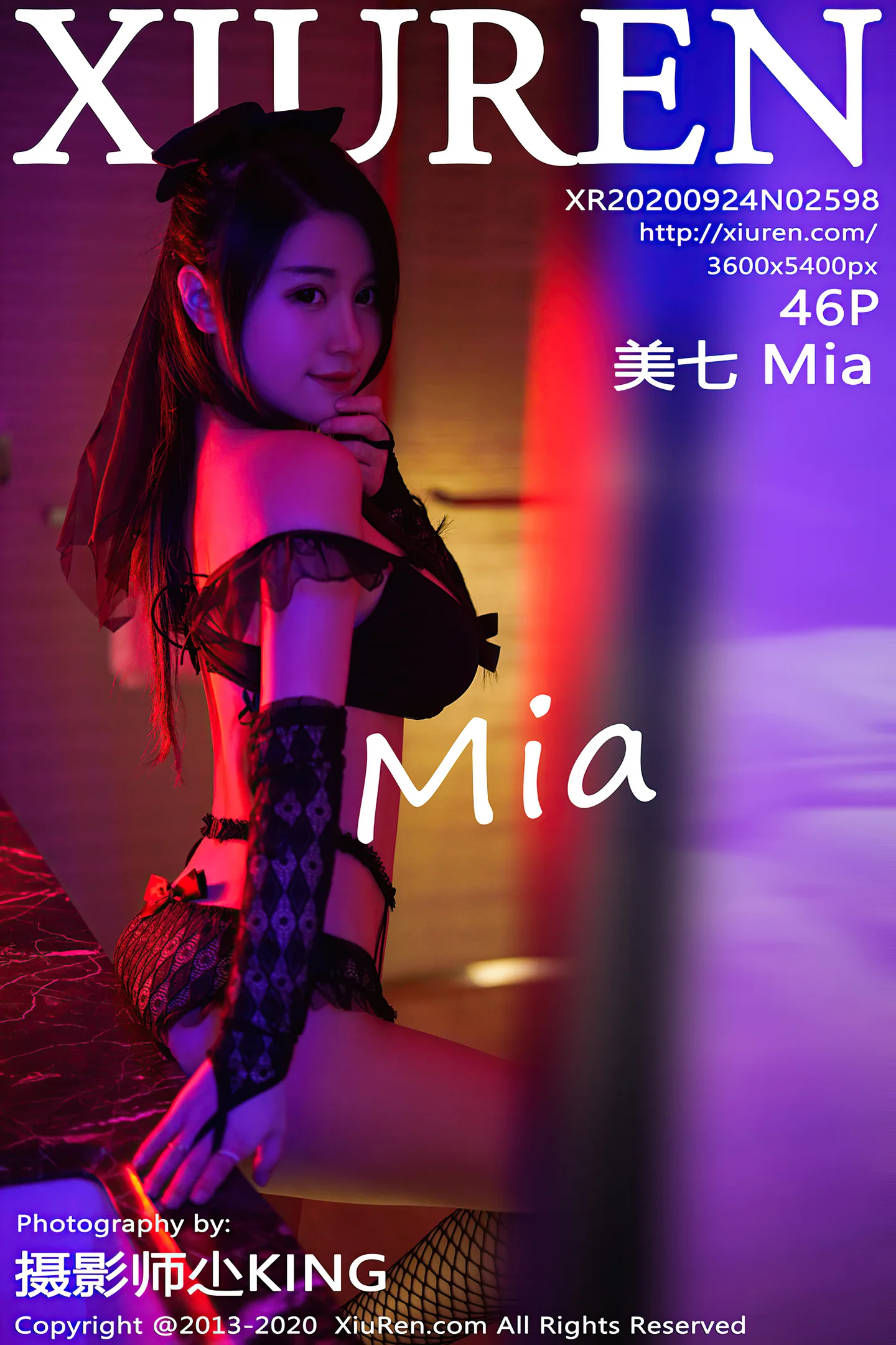 [XiuRen秀人网]No.2598_嫩模美七Mia私房蕾丝内衣配黑丝渔网秀童颜巨乳绝佳身材诱惑写真46P-秀人网 - XiuRen.Space